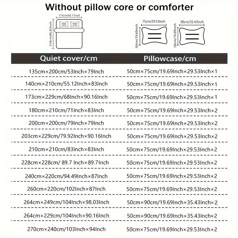 Koʻk rangli gull naqshli yostiq va yostiqchalar bilan toʻplam, 3 ta qopqoq va yostiqchalar, yumshoq polyester