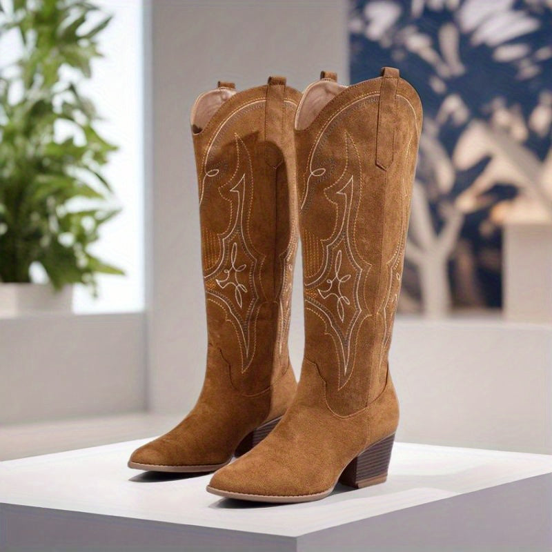 Women's Western Boots Leather Grassland Travel Wedding Shoes