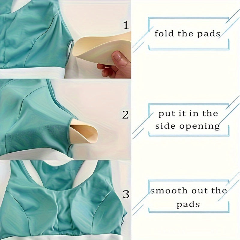 Three Pairs of Soft Thick Latex Bra Liners for Enhancing Breast Size and Comfort