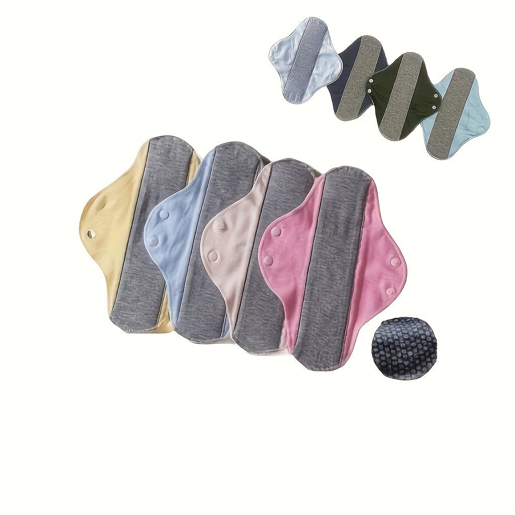 10 Reusable Menstrual Pads with Graphene Antimicrobial Leakproof Waterproof Layer for Women