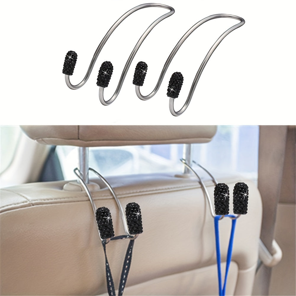 Universal Stainless Steel Crystal Hook for Car Seat Back Storage