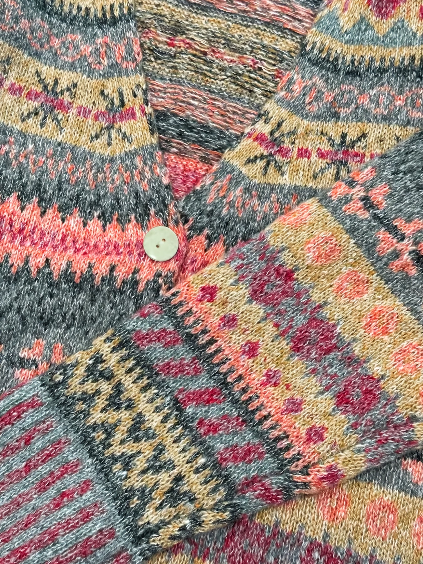 Plus Size Women's Long Sleeve Cardigan Geometric Pattern Open Front Sweater