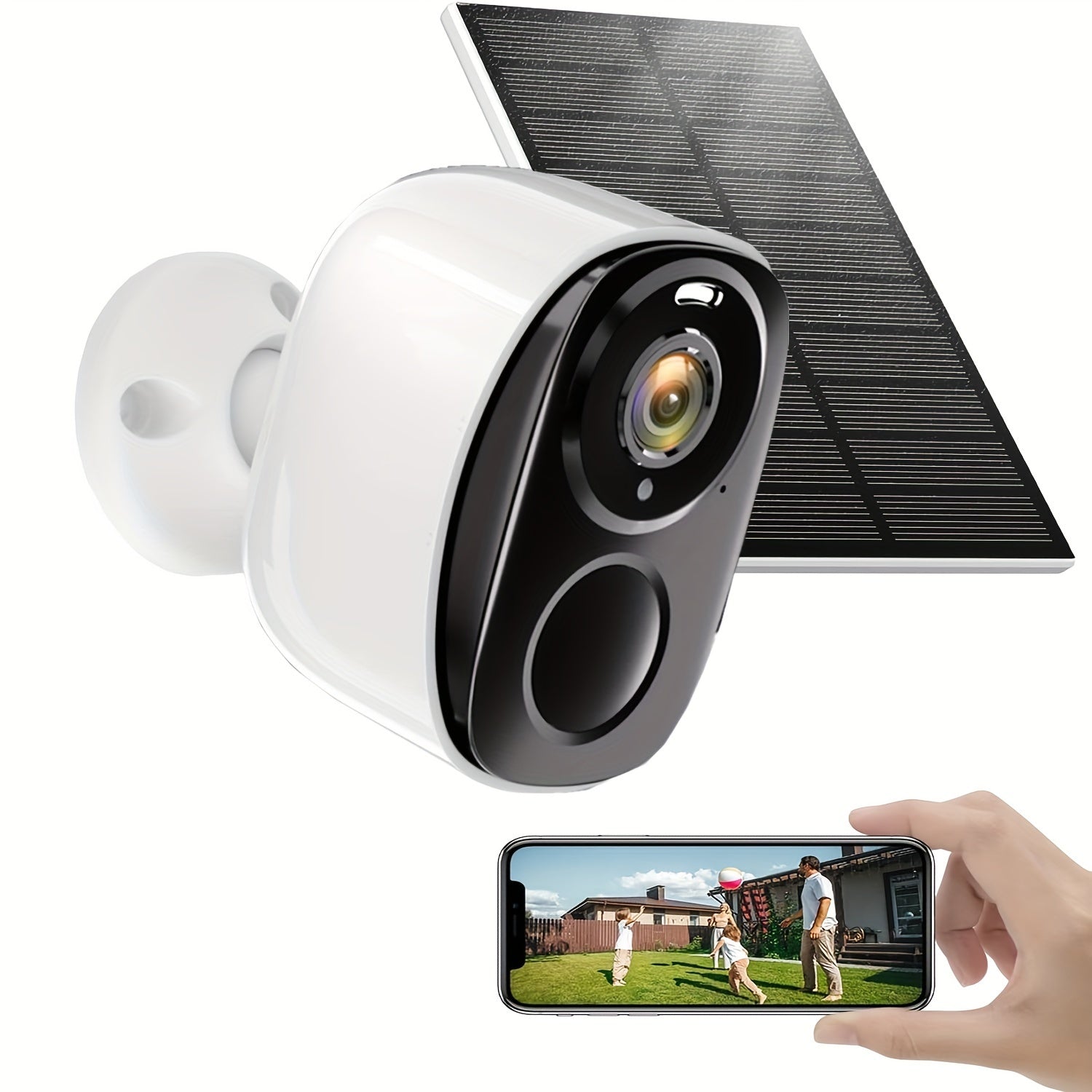 Wireless Outdoor Security Camera 3MP FHD Night Vision Spotlight Battery Solar Wi-Fi Two-Way Audio