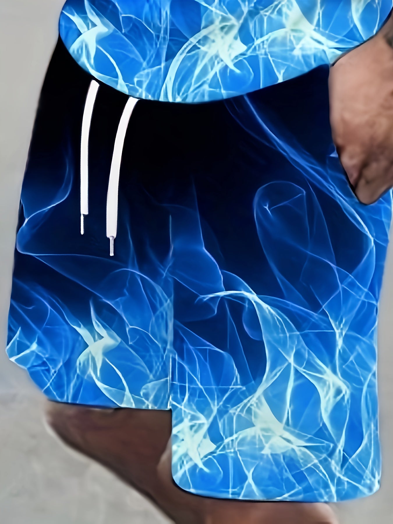 Plus Size Men's Summer Outfit Flames Print T-Shirt and Shorts Set Casual Lightweight