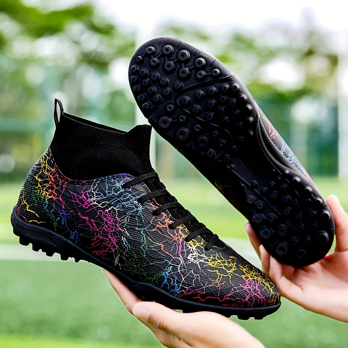 Men's Turf Soccer Cleats Rubber Sole Fabric Inner Artificial Grass Field