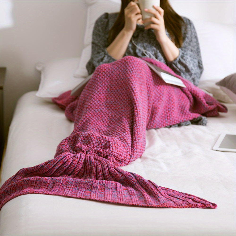 Mermaid Tail Blanket Crochet Cozy Lounge Sleep Gift for Women
