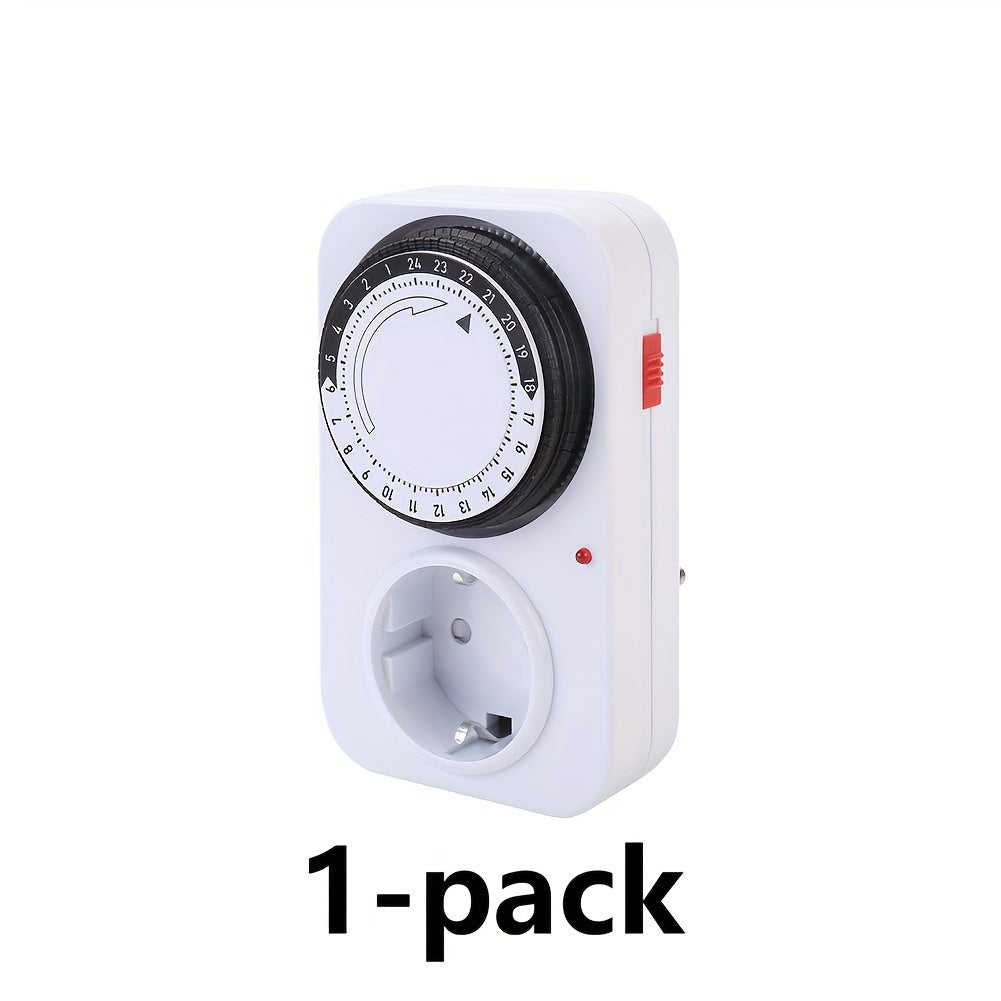 EU Plug 220V Mechanical 24 Hour Timer Outlet for Indoor Devices Lightings Lamps Aquarium Air Conditioner