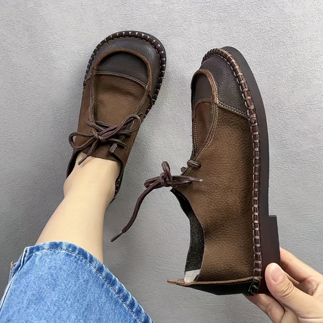 Женские повседневные кожаные лоферы на плоской подошве, комфортные, для всех сезонов