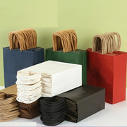 100 Pieces Kraft Paper Bags 15cm x 8cm x 21cm for Gift Packaging Shopping Takeout