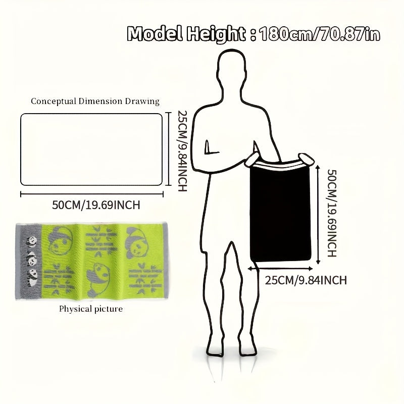 Cute Panda Cartoon Face Towel 25.4x50.8 cm Soft Absorbent Bathroom Hand Towel