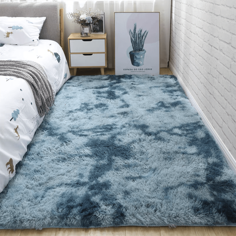 Fluffy Shag Area Rug for Bedroom Non-Slip Tie-Dye Pattern 31.5x62.99 Inches
