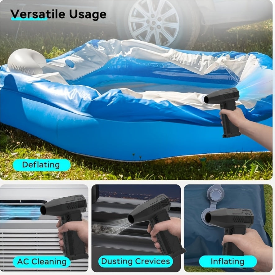  portativ yuqori tezlikli turbo ventilyator, qayta tiklanadigan, shovqinsiz motor, ichki va tashqi foydalanish uchun