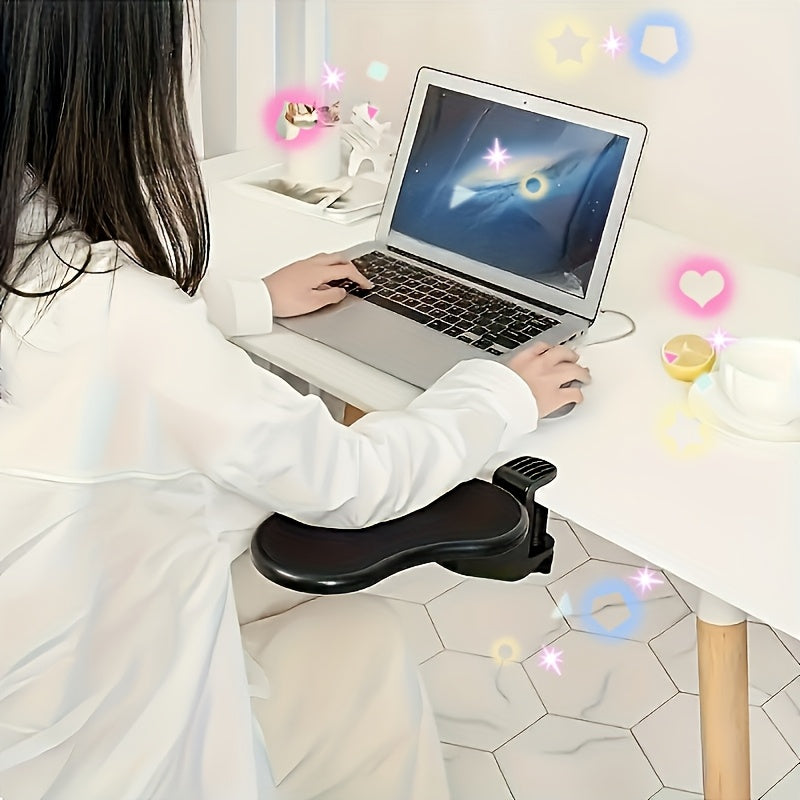 Ergonomic Desk Armrest Extender Black for Gaming and Office Elbow Support