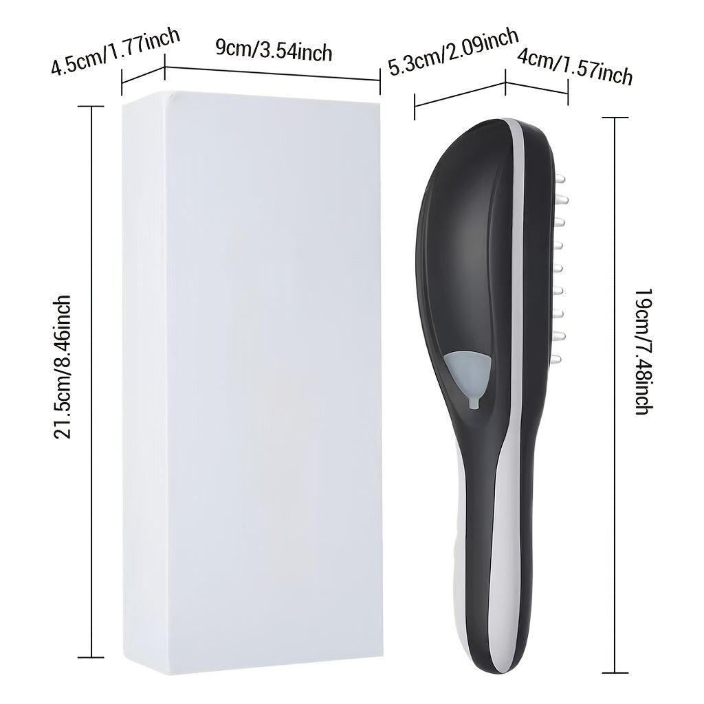 USB orqali zaryadlanadigan soch massaj tarozi, vibratsiya, manfiy ionli purkagich va ergonomik dizayn bilan sochni namlantirish, himoya qilish va sog'lig'ini yaxshilash uchun.