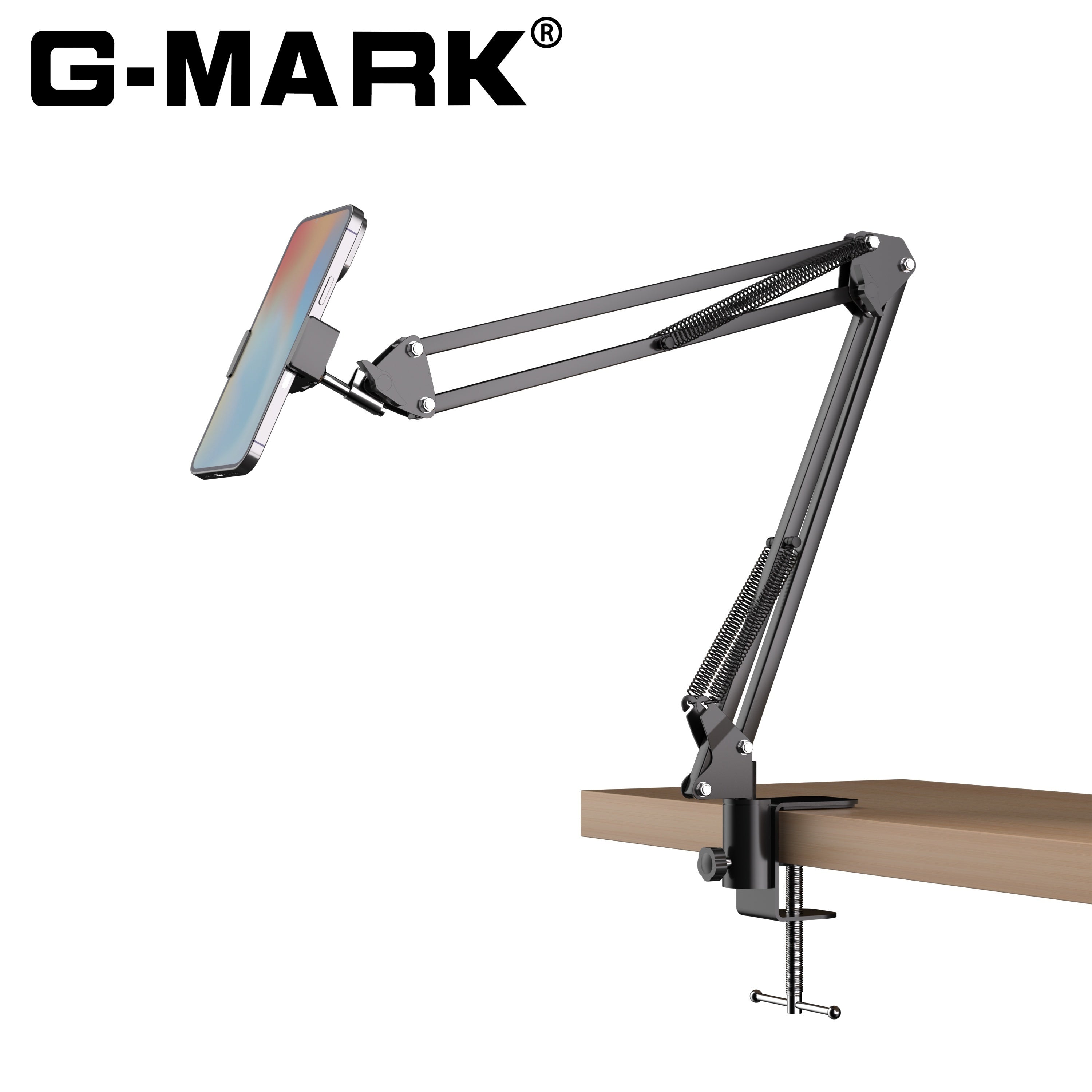 Adjustable Iron Cell Phone and Tablet Stand with 360° Rotating Holder for Desk or Surface