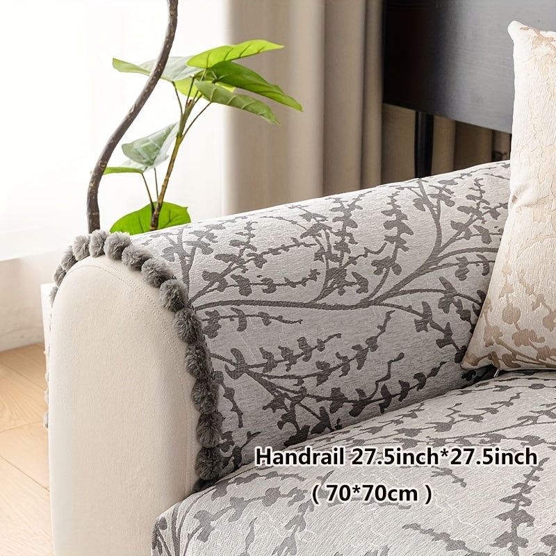 Chenille Jacquard Sofa Cover Non-slip Anti-Cat Scratch All-Season Furniture Protector