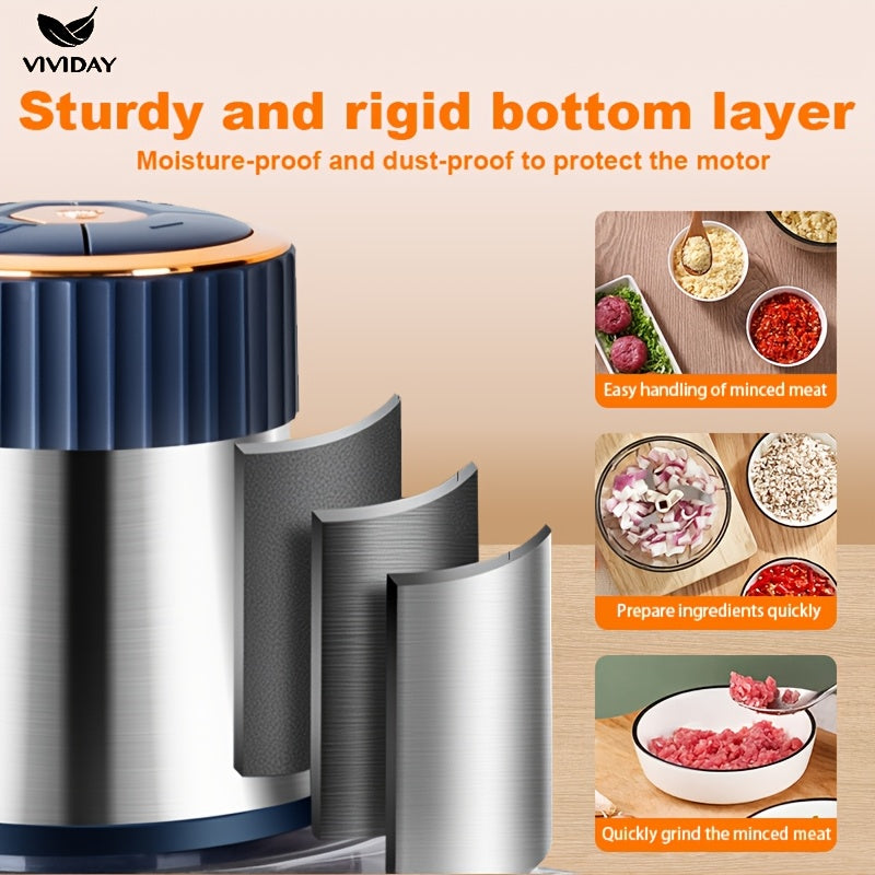 Stainless Steel Meat Grinder uy sharoitida tayyorlanadigan taomlar uchun muhim oshxona asbobi bo'lib, mustahkam plastmassa korpusi va Yevropa standarti rozetkasi bilan ta'minlangan.