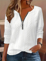 Plus Size Women's Jacquard Crew Neck Sweatshirt Long Sleeve Fall Winter Pullover