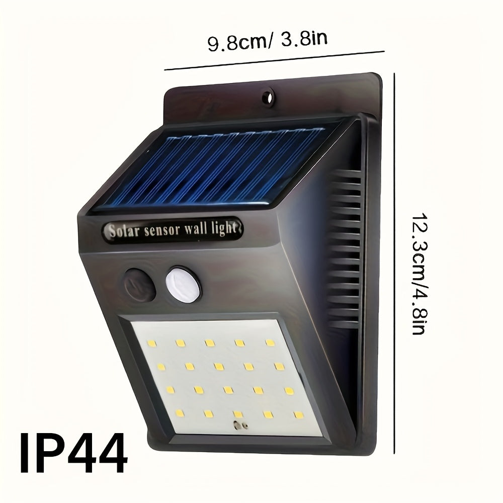 Solar Wall Light with Motion Sensor 20 LED Outdoor Security Garden Fence Garage