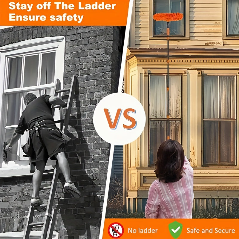 Herramienta de limpieza de cristales con empalme de 4 metros para limpieza de ventanas sin escaleras