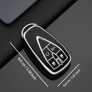 Universal TPU Key Cover for Cars Protective Case Silver Trim Rocket Design