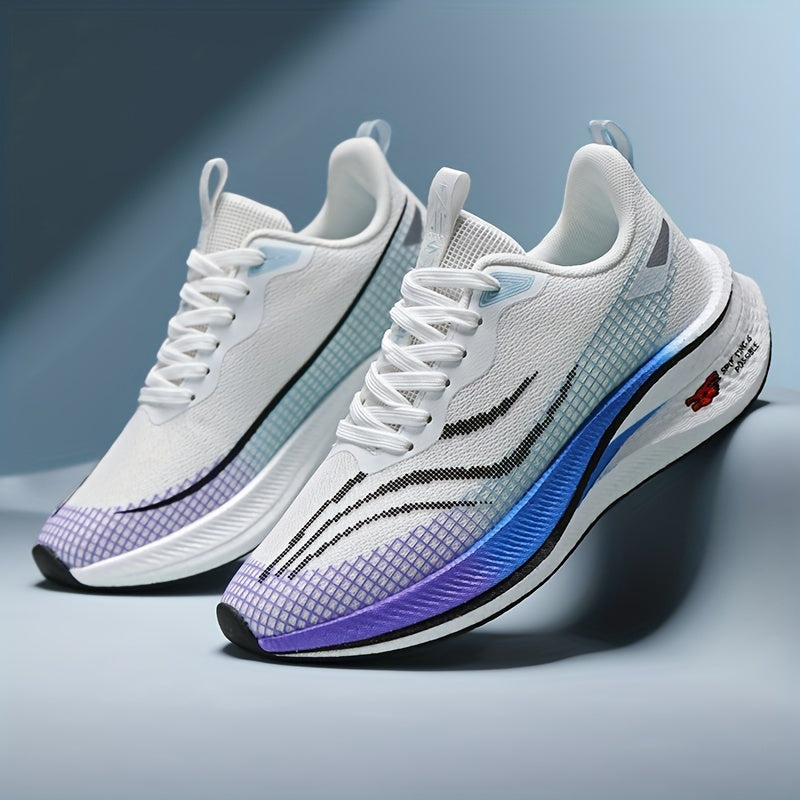 Men's Running Shoes with Gradient Striped Design Lightweight Casual Sneakers for Outdoor Training