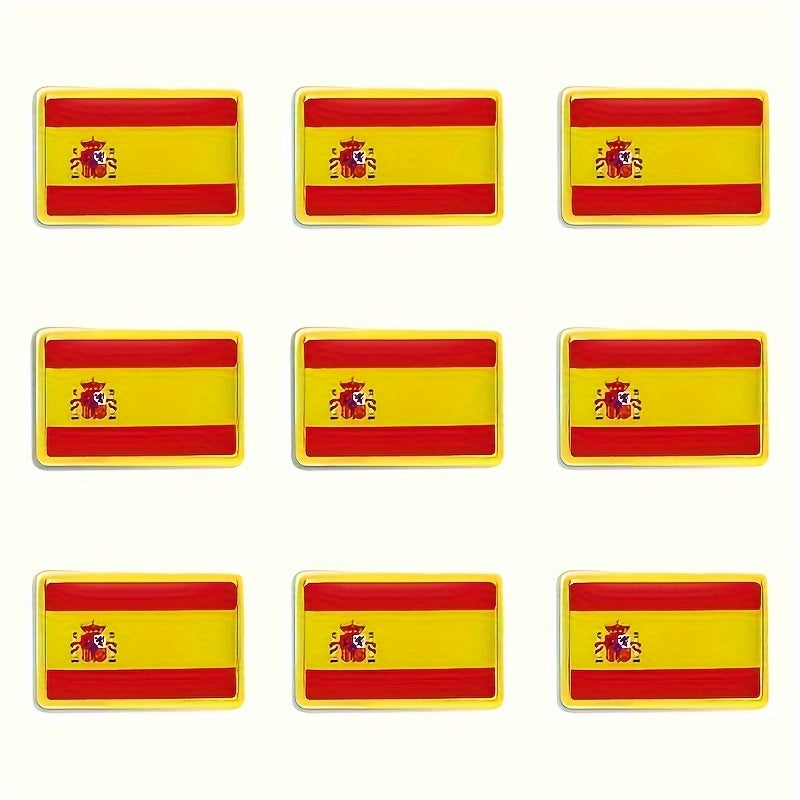 Set of 20 Spanish Flag Alloy Lapel Pins Square National Emblem Brooches for Jackets Backpacks Accessories