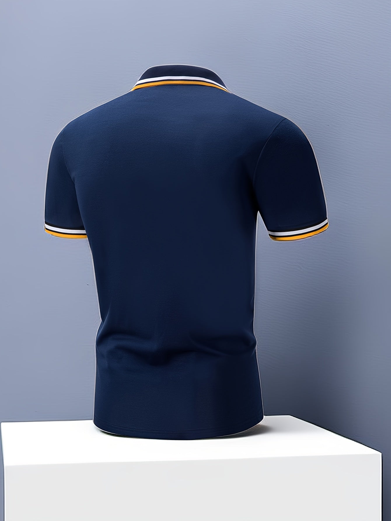 Мужская короткая рубашка для гольфа с контрастной отделкой, повседневная летняя