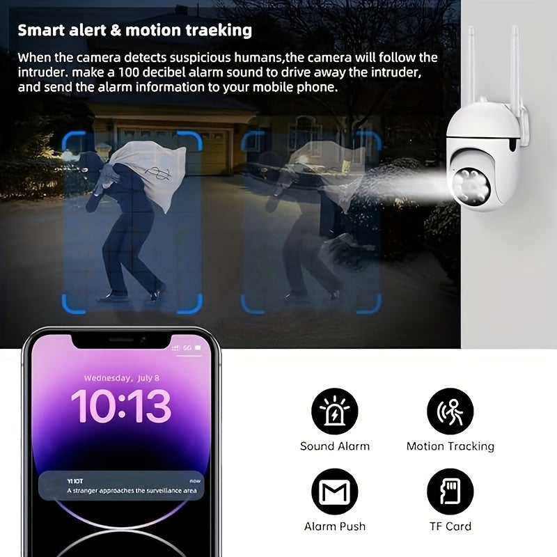 Indoor Security Camera 1080P Night Vision PIR Motion Detection 360 Degree Pan Tilt Zoom Wi-Fi