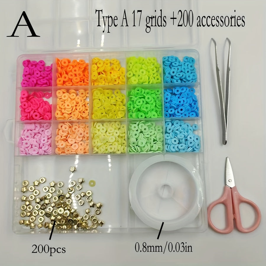 Polymer Clay Beads for Jewelry Making 6mm Flat Round Assorted Colors 10/15/17/24/28 Grids