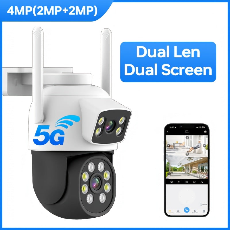 Wireless Outdoor WiFi Camera with Dual Lens Motion Detection Night Vision and Two-Way Audio