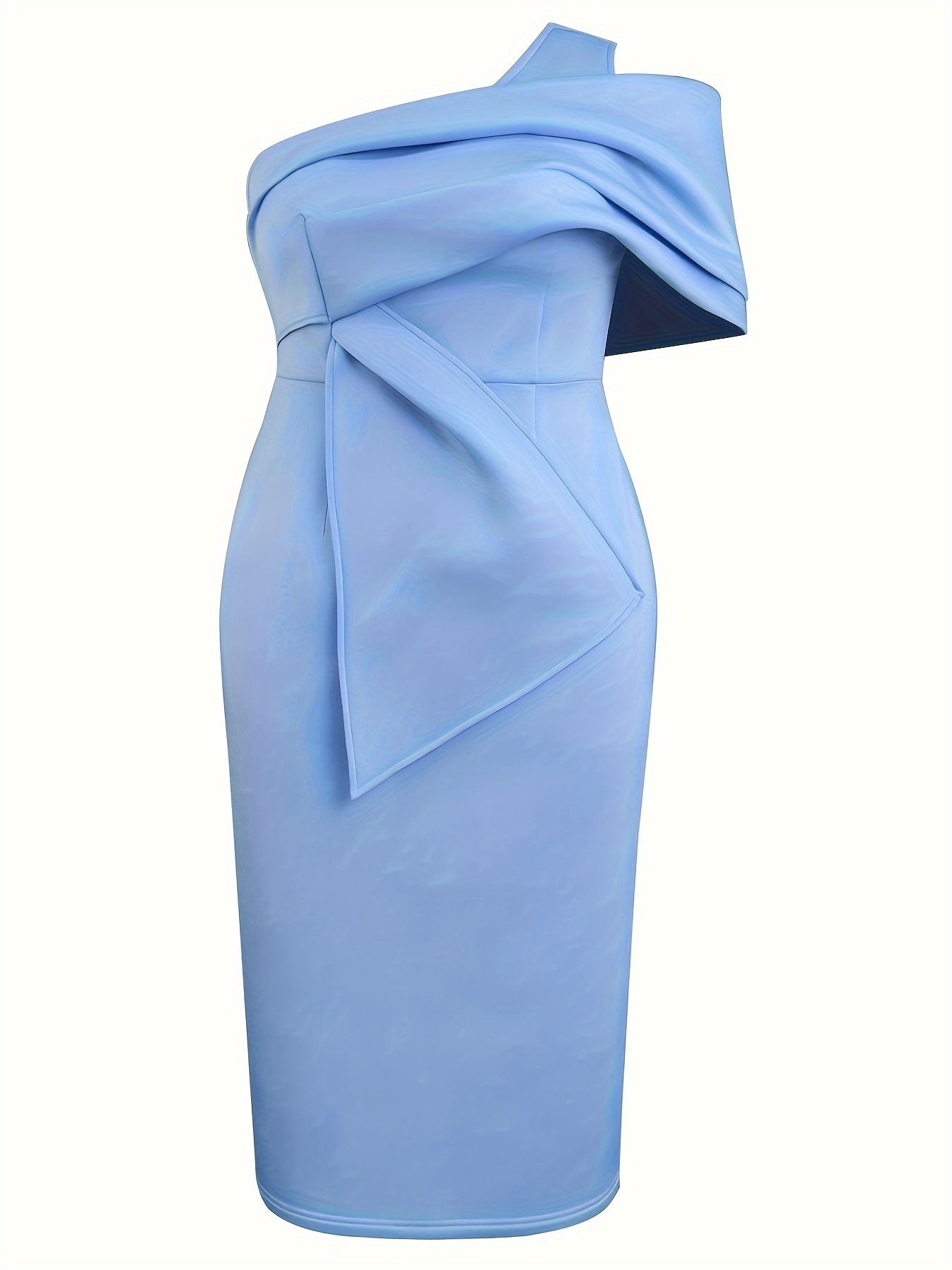 Women's Sleeveless Bodycon Midi Dress with Asymmetrical Shoulder for Parties