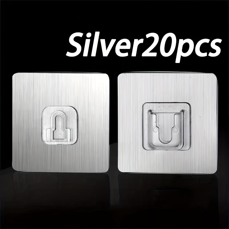 20 soportes de tomacorrientes de pared con hebillas entrelazadas transparentes y almohadillas adhesivas