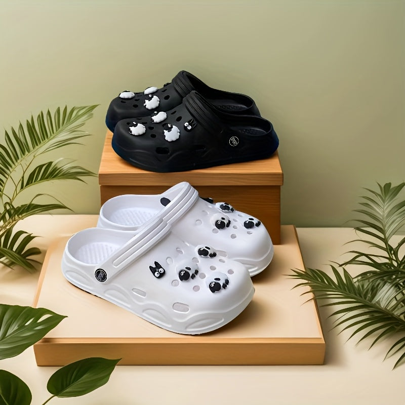 Женские дышащие легкие сабо из EVA для сада с животным принтом и шармами