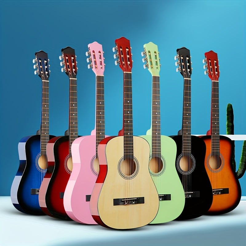 Kit de guitarra acústica clásica para adultos y adolescentes de 30/38 pulgadas con púas, bolsa y estuche