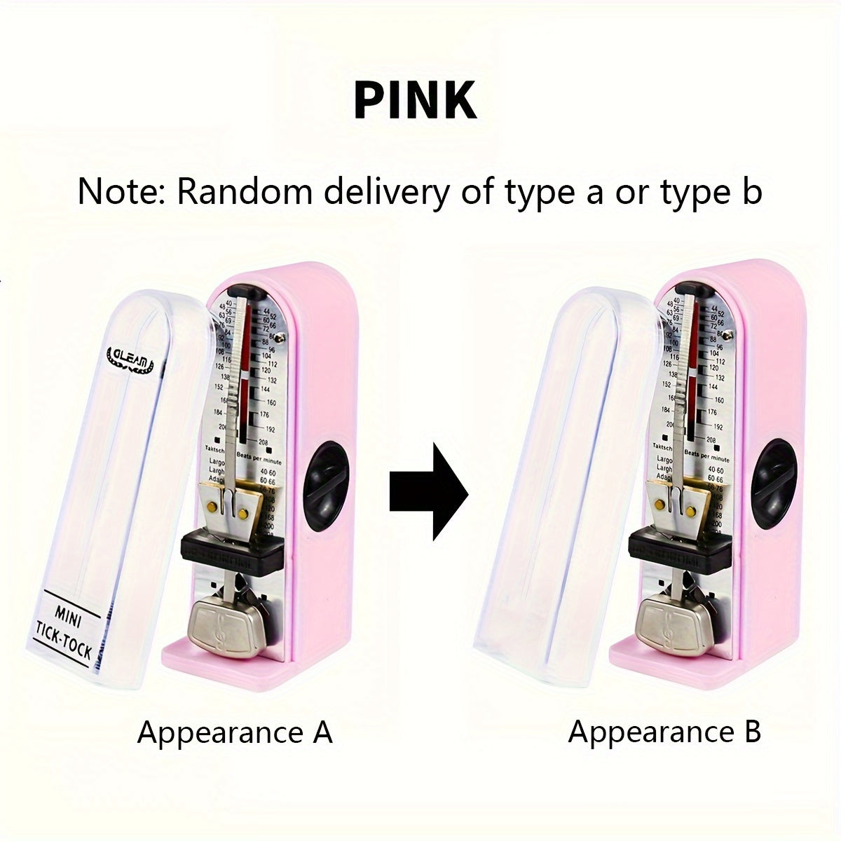 Mechanical Metronome for Guitar Violin Piano Black Blue Pink Rhythm Accessory