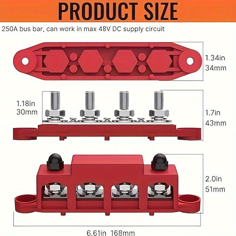 2 Pack Automotive Marine Solar Hoses Discharge Electrical Conductivity Busbar