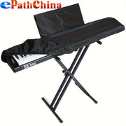 Funda de polvo de poliéster negro para piano digital con 88 teclas y soporte para partituras