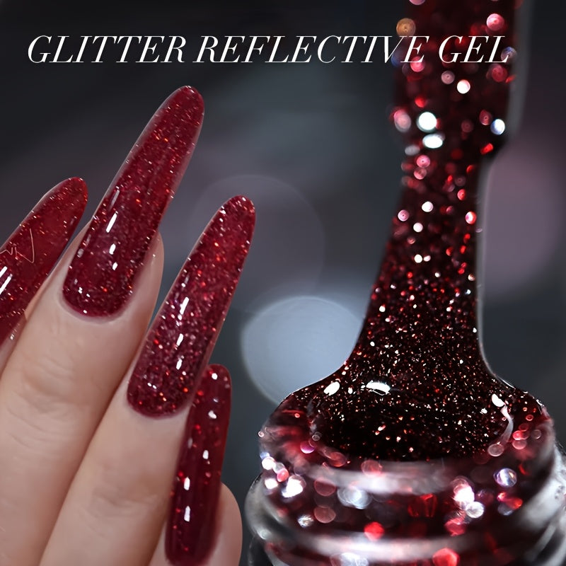 Reflective Glitter Top Coat Gel Nail Polish Colorful Sparkling Varnish
