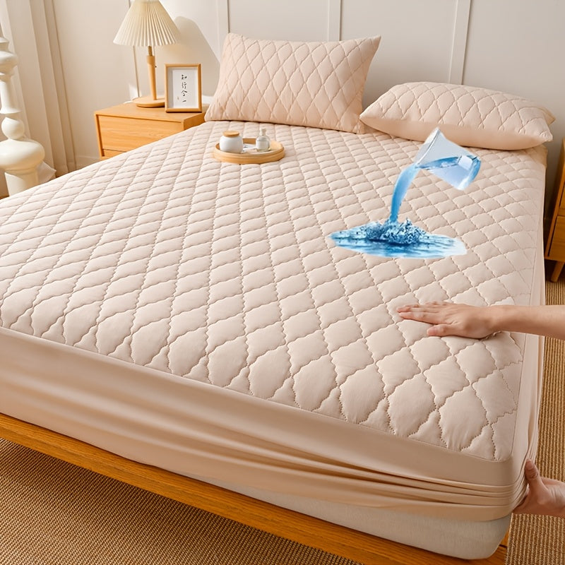 Waterproof Quilted Mattress Protector Single Double Hypoallergenic Polyester Easy to Clean