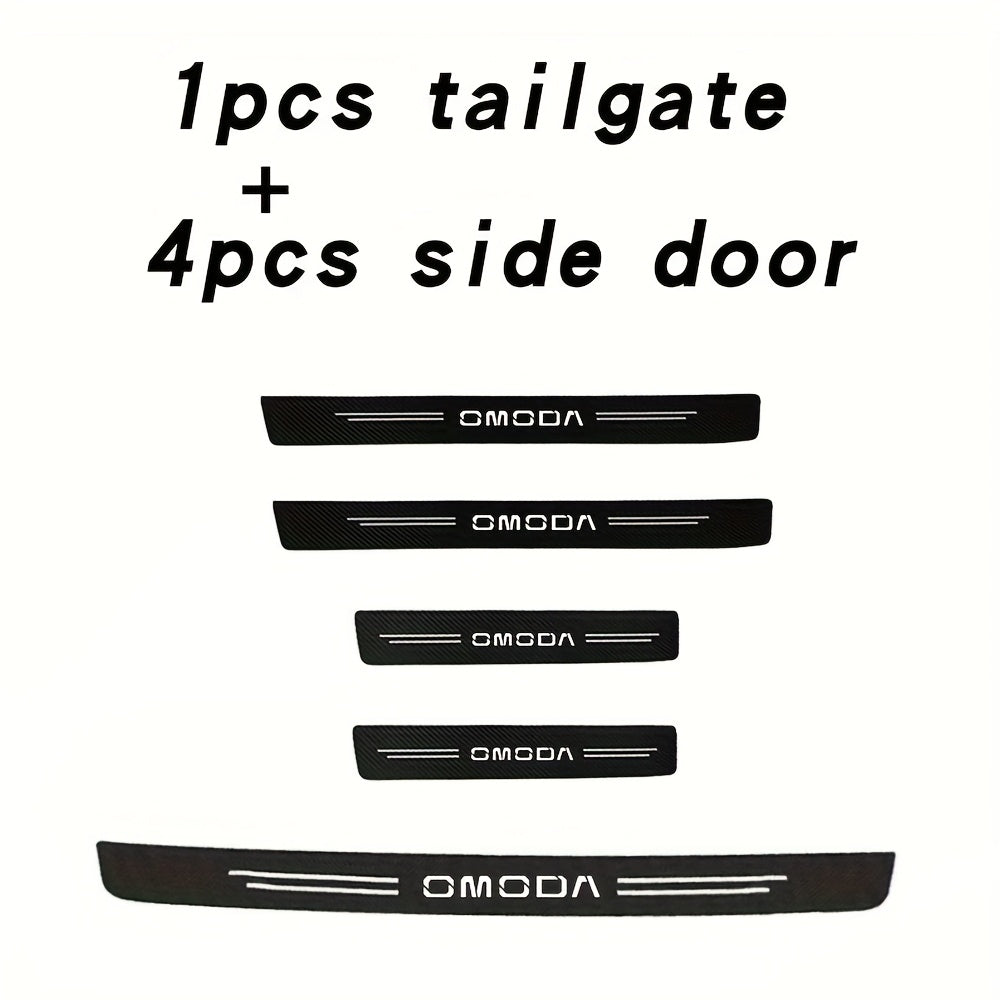 Car Door Sill Protector Heavy-Duty Scratch Dent Non-Slip Carbon Fiber