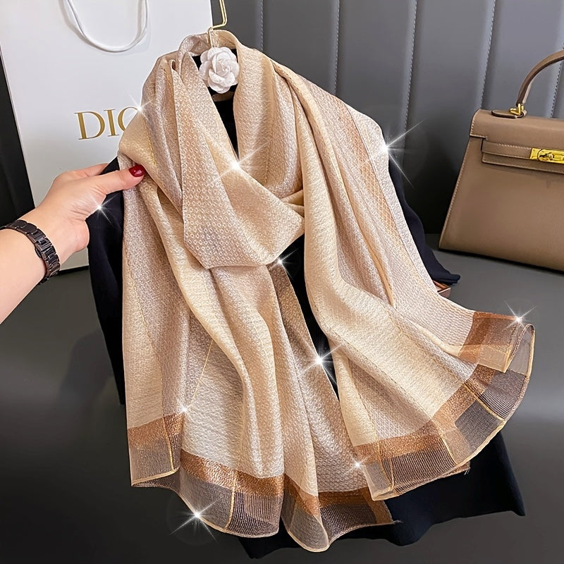 Women's Windproof Imitation Silk Shawl Eid Stylish Breathable Scarf