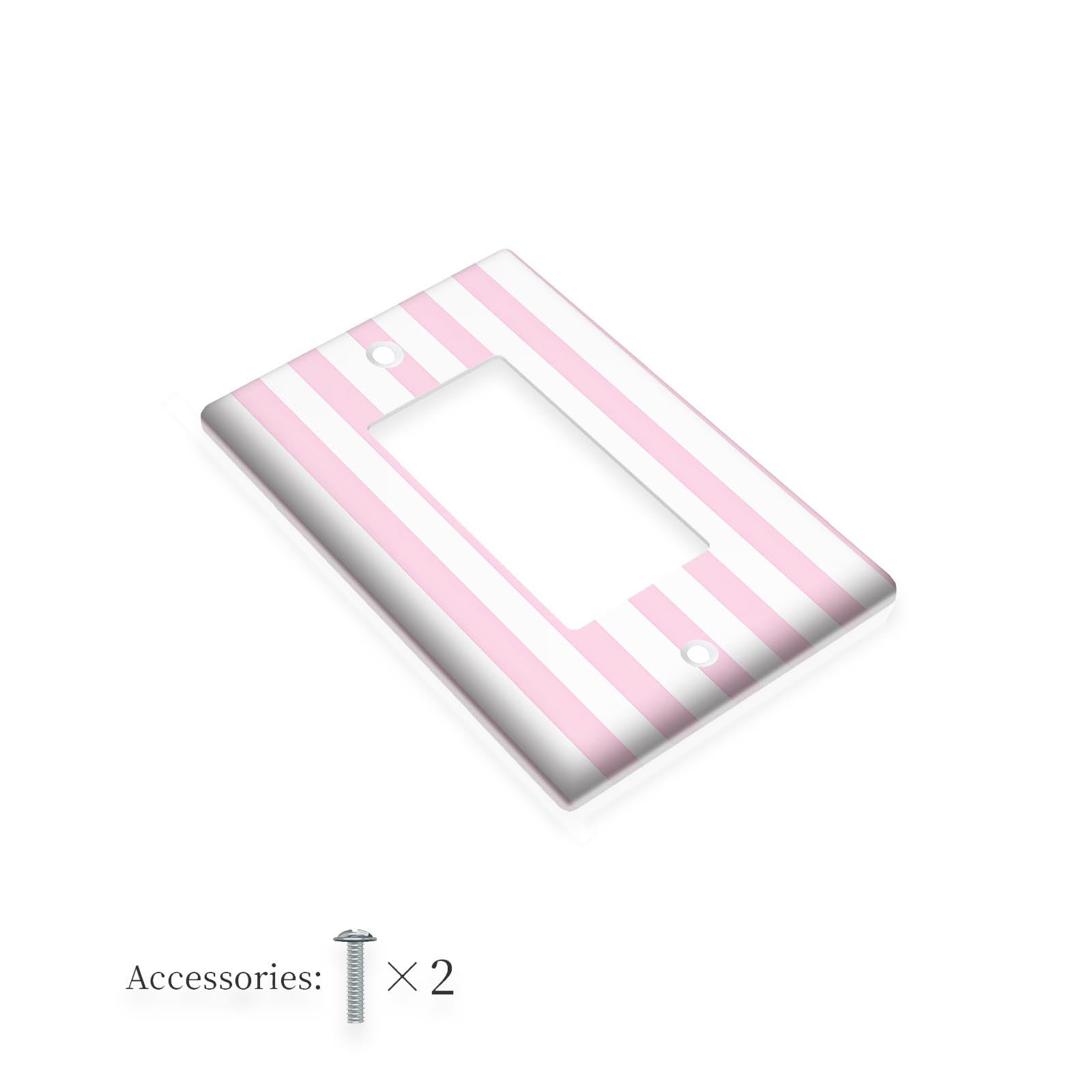 Pink Striped Light Switch Cover Easy to Install No Batteries Required