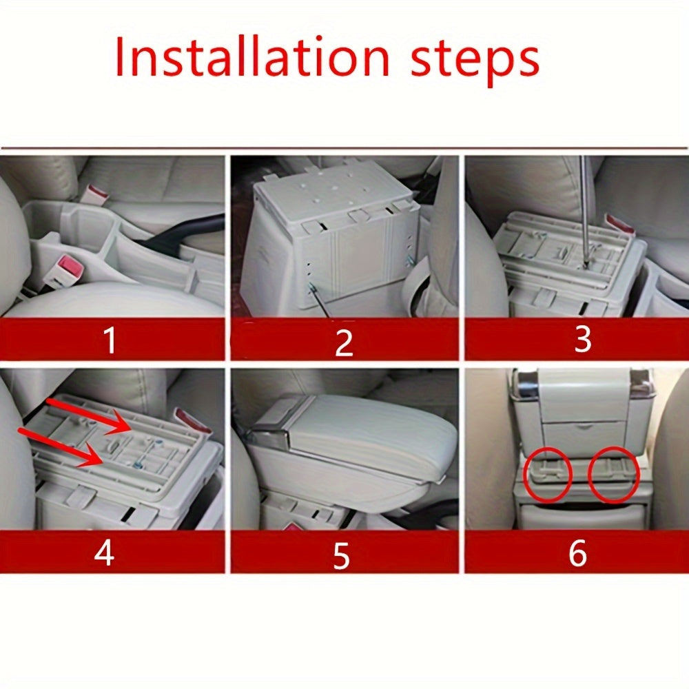 Universal Car Center Console ABS Double Storage Cup Holder Phone Slot