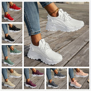 Women's White Casual Sneakers Elastic Upper Breathable Comfort Summer