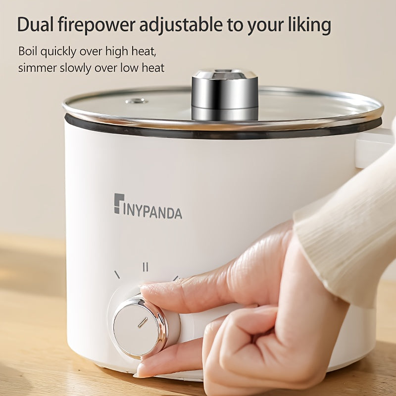 Double-layer electric steamer with large hot pot capacity for steaming and boiling in dorms homes offices