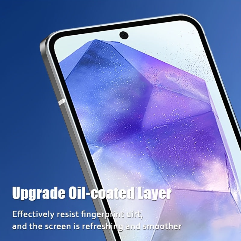 2pcs 4K Ultra HD Tempered Glass Screen Protectors for Samsung Galaxy Models Glossy Finish Scratch-Resistant