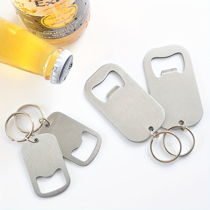 Stainless Steel Bottle Opener Keychain Dog Tag Multi-Functional Pack of 2 or 10