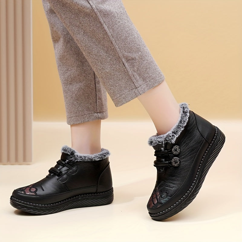 Ayollar uchun suv o'tkazmaydigan qishki botinkalar, sirpanishga qarshi, tekis tagli, pastki tagli