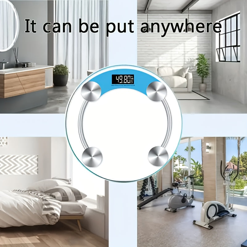 Цифровые напольные весы для ванной комнаты, грузоподъемностью 181 кг, ЖК-дисплей, закаленное стекло, фитнес